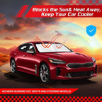 ARISMOTOR Windshield Sun Shade for Kia Stinger 2018-2023, Custom Fit Foldable Front Window Sunshade Sun Visor Protector, Block UV Rays Keep Your Car Cooler
