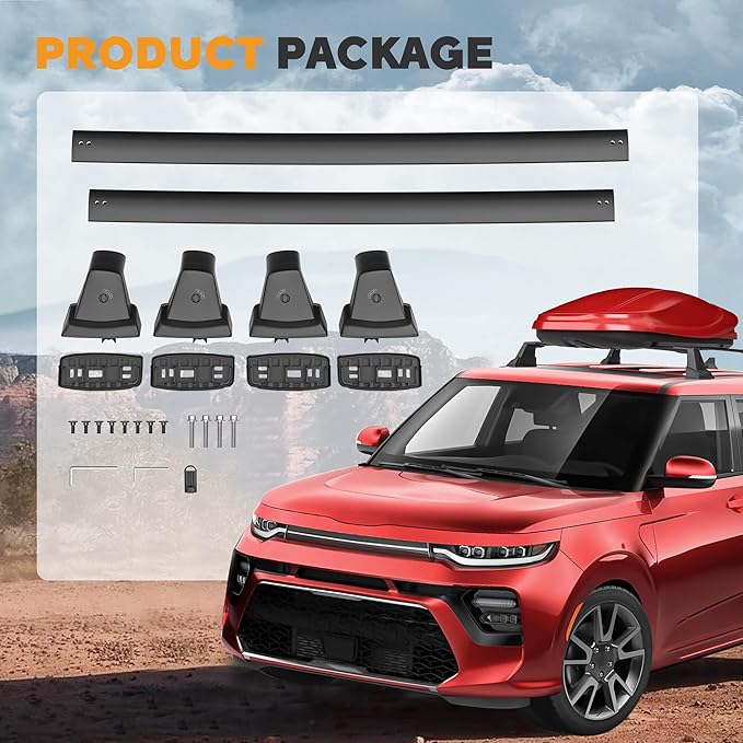 Anti-Theft 220lbs Heavy Duty Roof Rack Cross Bar Compatible with Kia Soul 2020 2021 2022 2023 2024 2025 Roof Rack Cross Bars Aluminum Roof Racks Cross Rail