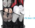 MISSLO 30 Large Pockets Dual Sided Hanging Shoe Rack for Closet Organizer with Rotating Hanger Hanging Shoe Shelves, Black