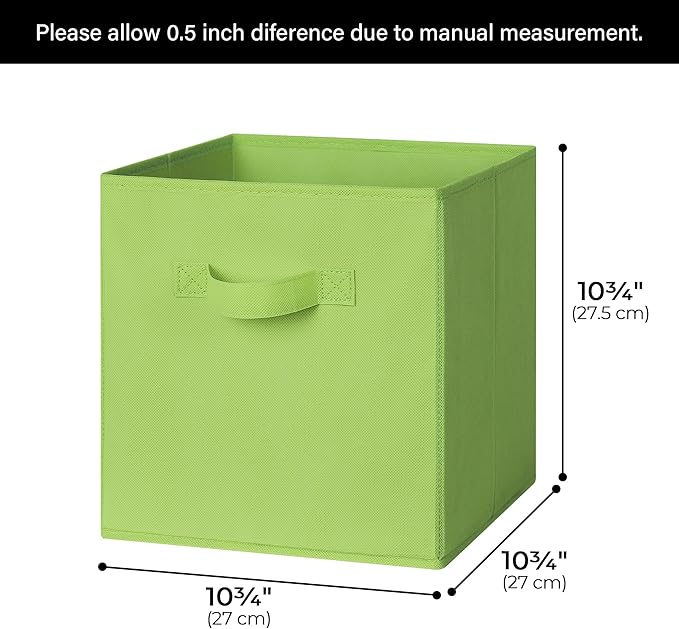 GRANNY SAYS Cube Storage Bins, 11 Inch 6 Pack Cube Storage Organizer, Foldable Fabric Storage Bins with Handle, Storage Baske