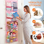 Over The Door Stuffed Animal Storage, Cotton Toy Organizer for Storage Plush Toys,Baby Supplies, Stuffed Animal Holder with 4