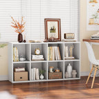 YESHOMY 8 Cube Storage Organizer, Open Frame 2-Tier Bookshelf, Organizer with Adjustable Shelves, Display Storage Bookcase fo
