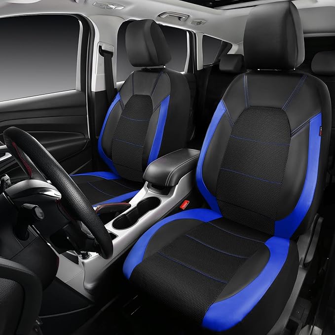 CAR PASS Leather seat Covers,Automotive Universal Sport car seat Cover Super 5mm Composite Sponge Inside,Airbag Compatible fi