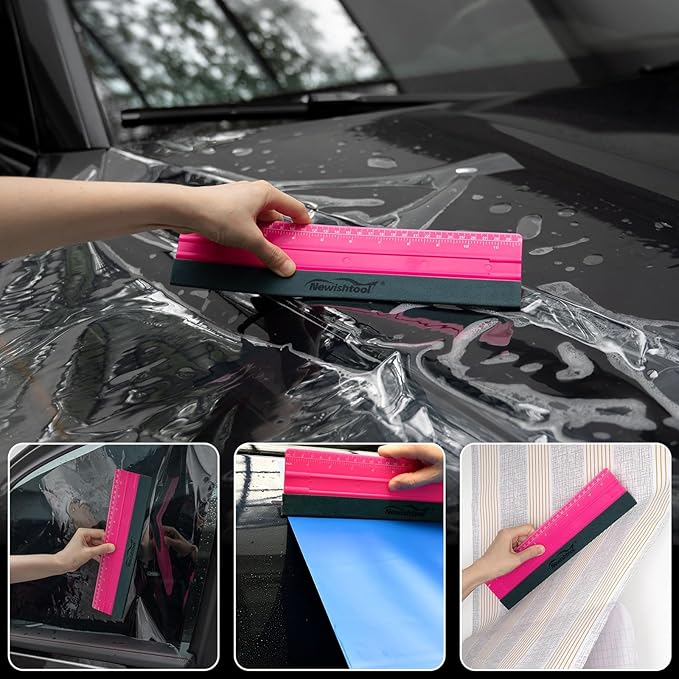 NEWISHTOOL 11.8" Felt Squeegee for Vinyl, 29.8cm Big Size Ruler Squeegee for Wallpaper Smoothing, Sign Making, Car Vinyl Wraps, Window Tint Film Application, Graphic Decals Squeegee Tool - Pack of 3