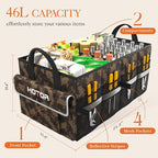 HOTOR Trunk Organizer - Car Organizer with 5 Pockets, Trunk Organizer for SUV & Sedan, Car Organization with Sturdy Base Panel for Car Accessories, Brown Camouflage, 2 Compartments, 21.3"×12.6"×10.6"