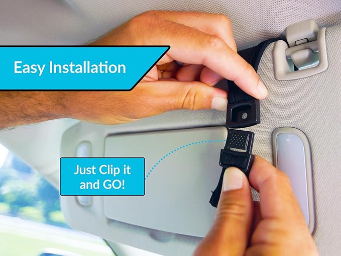 Sunglasses Holder for Car Visor – Dual Storage Holds 2 Pairs | One-Hand Operation, Scratch-Proof, Universal Fit | Glasses Organizer for Vehicle Visor (Black)