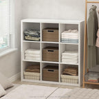 Furinno Cubic Closet Organizers and Storage, 9-Cube Closet Organizer, Open Shelf Closet Storage, Extra Thick Frame for Wardro