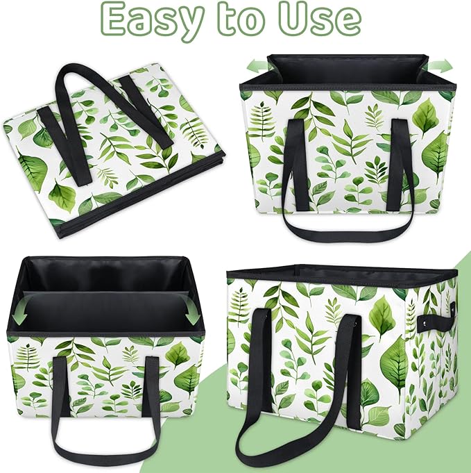 Reusable Grocery Bag, Foldable Large Shopping Tote Bag for Groceries Kitchen Picnic Car Trunk