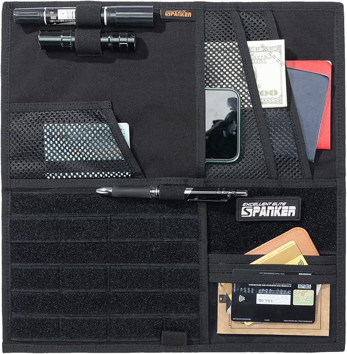 EXCELLENT ELITE SPANKER Tactical Visor Panel Organizer for Pickup F150 Large Molle Vehicle Sun Visor Holder Car Sunshade Storage Pouch
