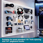 Pegboard Rack Garage Storage,Steel Pegboard Heavy Duty- 3 Pack 16-Inch X 24-Inch Metal Peg Board Tool Organization Panels (Wh