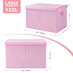 Mayniu Extra Large Toy Box Chest with Dividers, 120L Sturdy Toy Storage Organizer Bin Boxes Basket for Kids, Boys, Girls, Liv