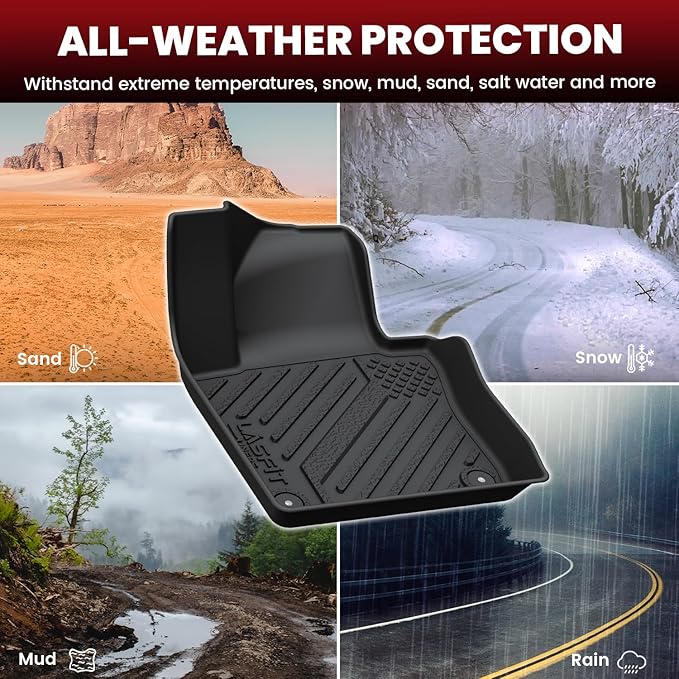 LASFIT Floor Mats for Volkswagen Jetta 2011 2012 2013 2014 2015 2016 2017 2018, All-Weather Protection TPE 1st & 2nd Row Car Mats for VW Jetta Accsessories, Super Duty, Easy to Clean, Black