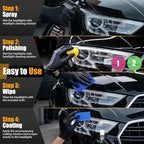 Car Headlight Restoration Kit, Ceramic Headlight Restoration Kit, No Power Tools Required, Headlight Cleaner and Restorer Kit, Headlight Cleaner, Headlight Restoration Spray