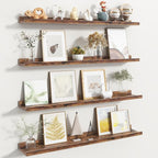 Fun Memories Picture Ledge Shelf, Floating Shelves Set of 4, 36 Inch Picture Shelves for Wall with Ledge, Large Nursery Book 