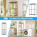 Ulif E10 Clothes Rack（With Stretchable Hanger Rod）Freestanding Clothing Racks for Hanging Clothes，Adjustable Closet Organizer