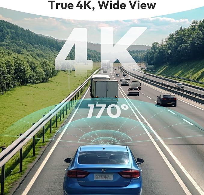 BOTSLAB 4K Dash Cam Front and Rear, 170° Ultra Wide 4K+2K Dashcam with ADAS, Night Vision, 24/7 Parking Mode, Sony STARVIS Se