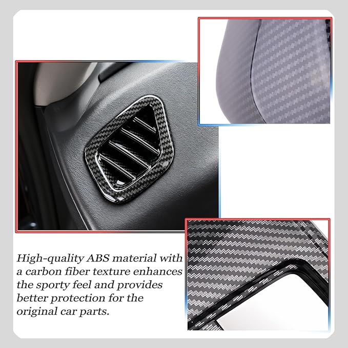 Dashboard Air Vent Cover, for kia k4 2024 2025 2026,Sport Interior Trim Accessories - Carbon Fiber.