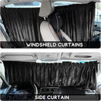 ZATOOTO Car Curtains - Divider Privacy Window Sun Shade - Side Windshield Magnetic Sunshades Covers - Travel Removable Simple