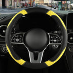 Microfiber Leather Steering Wheel Cover Large for Ford F150 F250 F350 RAM 4Runner Tacoma Tundra Range Rover Model X Model S, 