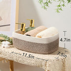 MiniArk Small Storage Baskets for Organizing | Closet Organizer Bins | Shelf Toy Basket | Woven Rope Baskets | Cube Decorativ