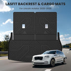 LASFIT Trunk Mat & Backrest Mats for Lincoln Aviator 2026 2025 2024 2023 2022 2021 2020, All Weather TPE Custom Fit Cargo Liner for Aviator Cargo Mat 2020-2026, Black, Easy to Clean