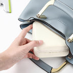 Neveika Portable Travel Mini Jewelry Box Leather Jewellery Ring Organizer Case Storage Gift Box Girls Women (4pcs White).