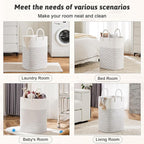 Laundry Basket,Woven Cotton Rope Laundry Hamper,Versatile Storage for Dirty Clothes,Baby Toys,and Blankets in Bathroom, Nurse