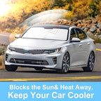 TINGLU Sun Shade for Kia Optima (Not for 2021 KIA K5) 2016-2020 Accessories Windshield Sun Shade Window Shade UV Rays Protection Sun Visor Cover with Steering Wheel Sunshade Storage Bag