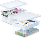 Citylife 17 QT Plastic Storage Bins Clear Storage Box with Lids Multipurpose Stackable Storage Containers for Organizing Tool