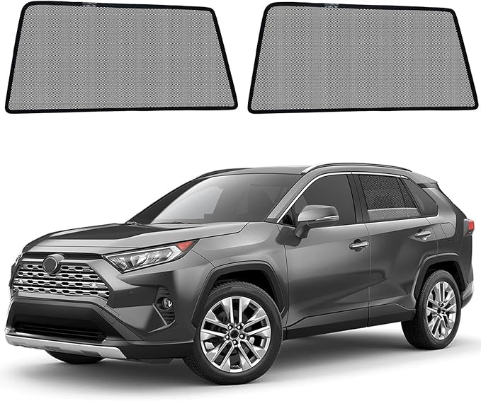 RAV4 Specific Side Window Sun Shades, 2019-2024 Rear Vehicle Interior Shade for Baby Mesh Car Window Covers, Breathable, UV Protection and Heat Insulation (RAV4（2019-2024）, Rear Side-2pcs)