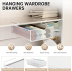 2 Pack Closet Pull-Out Baskets Bra Underwear and Sock Organizer for Drawer Women College Dorm Room Essentials (White)