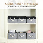Storage Baskets for Shelves 13.8x9.8x6.7 Inch, Foldable Fabric Storage Bins with Handles, Small Storage Baskets for Organizin