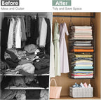 6-Tier Closet Hanging Organizer Shelves, Hanging Closet Organizer and Storage Bin with Adjustable Dividers, Metal & Foldable 