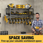 YYR Heavy Duty Power Tool Organizer with Charging Station, Cordless Drill Hanger Storage Rack, Battery Tools Holder Wall Moun