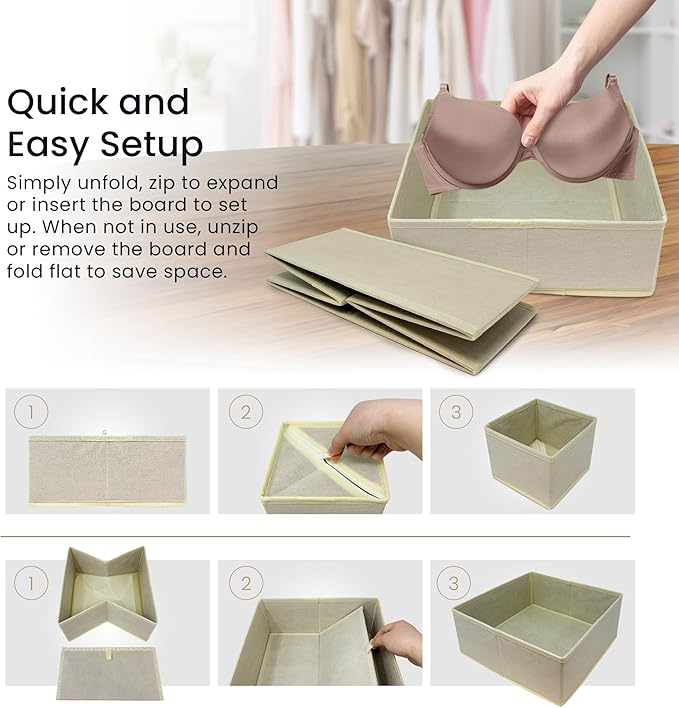 Reli. Drawer Organizer Clothes (14 Pack) | Dresser Drawer Organizers & Nursery Organization | Foldable Fabric Dresser Storage
