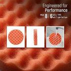 Fasmov 8 Pack 6" Buffing Polishing Pads Waffle Buffing Pads, Orange Microfiber Buffing Pads Cutting Polishing Pad, Foam Polish Pad for Car Buffer Polisher Compounding, Polishing and Waxing