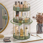 shuang qing Rotating Makeup Organizer for Vanity, High-Capacity Skincare Clear Make Up Storage Perfume Organizers Cosmetic Dr