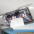 CaseBot Car Visor Tissue Holder, Sun Visor Napkin Holder, Mask Holder for Car, PU Leather Backseat Tissue Box for Truck SUV, Blooming Hibiscus