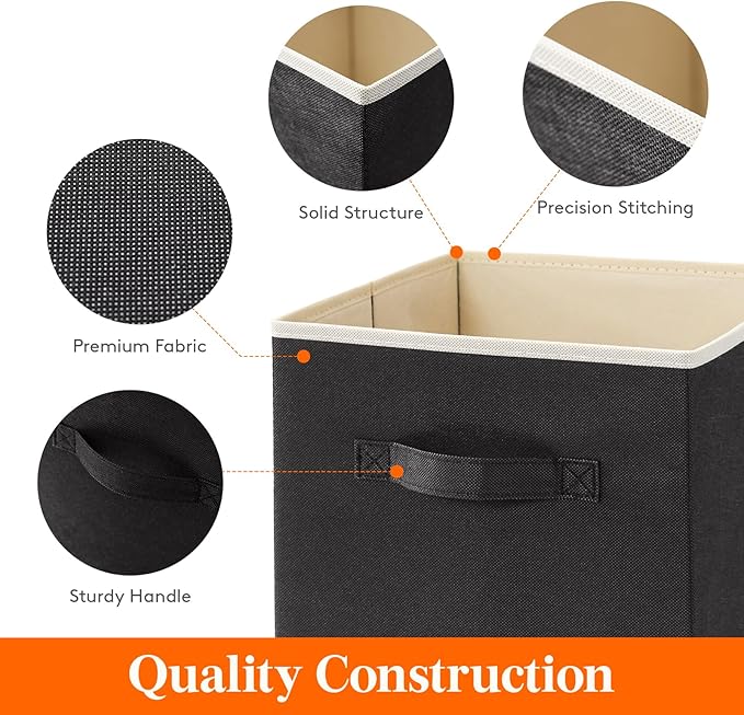 Lifewit Storage Cubes, Foldable Decorative Fabric Storage Baskets for Organizing Home Organizers with Handles for Shelves, Cl
