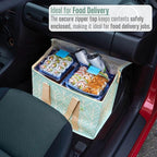 VENO 2 Pack Cooler Bag, Insulated Grocery Bags for Food Delivery, Collapsible Cooler, Reusable Shopping Bags for Groceries, Hard Bottom, Zippered, Foldable (Evergreen, 2 Pack)