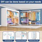 Ulif E12C Max Heavy Duty Closet Organizer System，Freestanding Clothing Rack, Adjustable Garment Rack 83" W x 16" D x 76.5" H 