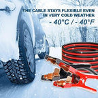 Heavy Duty Jumper Cables,2 Gauge 20 Feet Booster Battery Cable,Automotive Wires with Alligator Clips,Carrying Bag,Safety Gloves and Iron Brush for Cars Truck