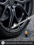 2-Pack Dual Head Tire Pressure Gauge, Heavy Duty Truck Air Pressure Gauge Range 10-150 PSI, 1-10 Bar w/Valve Cores & Valve Caps, Tire Gauges for Tire Pressure for Semi Truck, RV, Car (Silver)