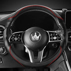 HighnessHwoo 3D Car Steering Wheel Cover Comfort Grip Massage Sporty Anti-Slip Carbon Fiber Faux Leather for F150, Trucks, Je