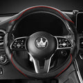 HighnessHwoo 3D Car Steering Wheel Cover Comfort Grip Massage Sporty Anti-Slip Carbon Fiber Faux Leather for Sedan SUV, Unive