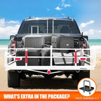 KAIRAY 500 Lbs Heavy Duty Hitch Mount Cargo Carrier 60" x 24" x 14.4" Folding Cargo Rack Rear Luggage Basket Fits 2" Receiver for Car SUV Camping Traveling (White)