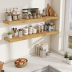 Fun Memories 55 Inch Fireplace Mantel Shelf, 10 Inch Deep Shelves for Display & Wall Storage, Rustic Wood Wall Shelf, Extra L
