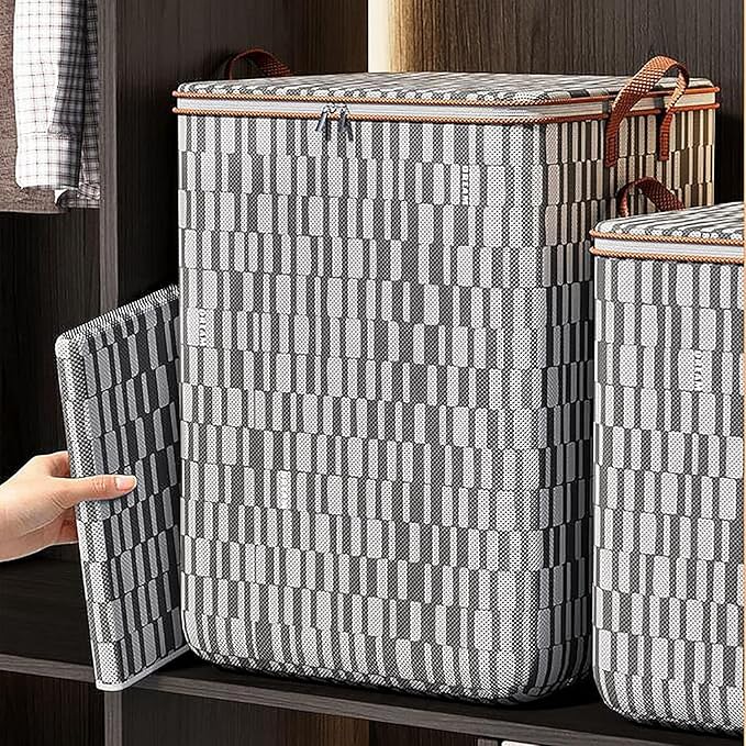 Clothes Storage Bag, Non-Woven Clothes Quilt Foldable Storage Bag, Multipurpose Large Capacity Lightweight Portable Wardrobe 