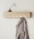 Kazai. Wall-Mounted Coat Rack 'Toke' - Modern Design Coat Rack with Hidden Wall Hooks - Solid Wood Veneer Panel Coat Hanger -