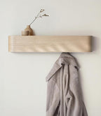 Kazai. Wall-Mounted Coat Rack 'Toke' - Modern Design Coat Rack with Hidden Wall Hooks - Solid Wood Veneer Panel Coat Hanger -